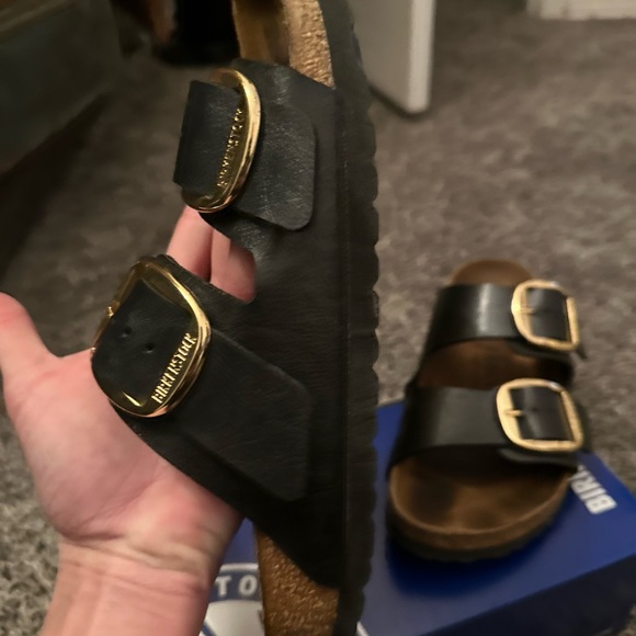 BIRKENSTOCK Arizona Big Buckle Slide Sandals in Black SIZE 7 - 7 1/2 (38) - Picture 9 of 13